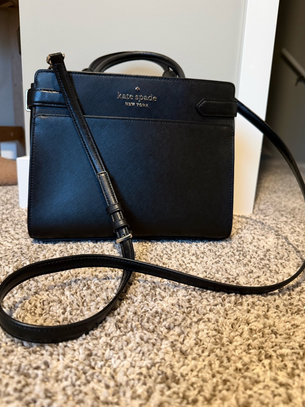 kate spade Black Leather Top-Handle Crossbody Bag